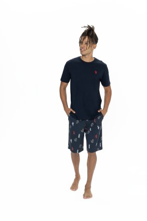 U.S.POLO ASSN. Pánský domácí komplet 18867 modrý